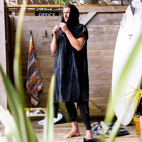 Slowtide Cotton Towel Changing Poncho – Warm & Absorbent Hooded Surf Poncho with Pocket, Great for Beach, Pool, & Outdoor Use in Saudi Arabia