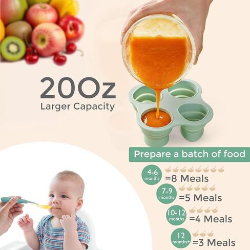 Momcozy 9-in-1 صانع أغذية الأطفال ومجموعة الخلاط ، و 7 ثوانٍ من الأطعمة الناعمة للطفل ، ومعالج طعام الأطفال 20 أوقية للحوم ، والخضروات ، والفواكه مع حاويات طعام الأطفال ، وعلاج فريزر الطعام ، وملاعق السيليكون in Kuwait