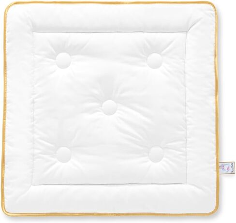 Frau Holle 100 ٪ Cotton Child Davet-مصنوع يدويًا في ألمانيا ، 31.5 "× 31.5"-المعزي الممتاز للتنفس ، وخفيف الوزن-آلات قابلة للغسل للأولاد والبنات الصغار ، الأبيض in Saudi Arabia