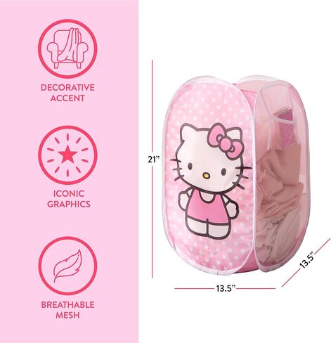 Sanrio Hello Kitty المنبثقة مع إعاقة مع مقابض حمل متينة ، 21 'H x 13.5' 'w x 13.5' 'l in Kuwait