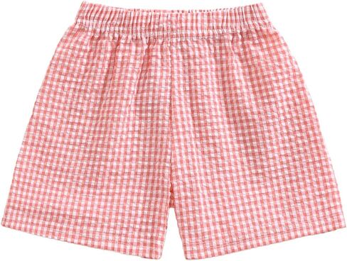 Toddler Boy Girl Plaid Shorts Casual Summer Gingham Shorts Elastic Waist Beach Shorts Bottoms Boxers Streetwear in Kuwait