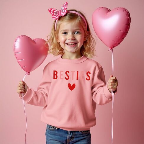 Mommy و Me Me Valentine Day Swefshirt Love Heart Besties Letter in Kuwait