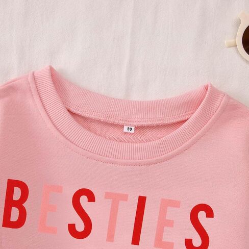 Mommy و Me Me Valentine Day Swefshirt Love Heart Besties Letter in Kuwait