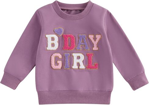 FIOMVA Birthday Day Girl Shirt Outfits Toddler Baby Girl One/Two/Three/Four Embroidery Sweatshirt Shirts Birthday Gift in Kuwait