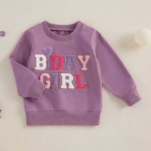 FIOMVA Birthday Day Girl Shirt Outfits Toddler Baby Girl One/Two/Three/Four Embroidery Sweatshirt Shirts Birthday Gift in Kuwait