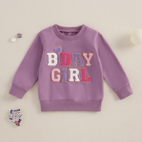 FIOMVA Birthday Day Girl Shirt Outfits Toddler Baby Girl One/Two/Three/Four Embroidery Sweatshirt Shirts Birthday Gift in Kuwait