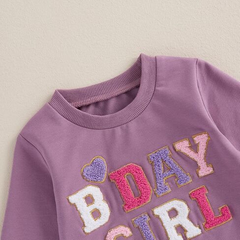 FIOMVA Birthday Day Girl Shirt Outfits Toddler Baby Girl One/Two/Three/Four Embroidery Sweatshirt Shirts Birthday Gift in Kuwait