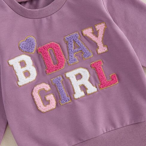 FIOMVA Birthday Day Girl Shirt Outfits Toddler Baby Girl One/Two/Three/Four Embroidery Sweatshirt Shirts Birthday Gift in Kuwait
