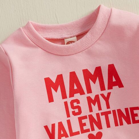 Mommy and Me Valentines Day Outfit Long Sleeve Crewneck Sweatshirt Pullover Family Matching Shirt Mama Baby Clothes in Kuwait