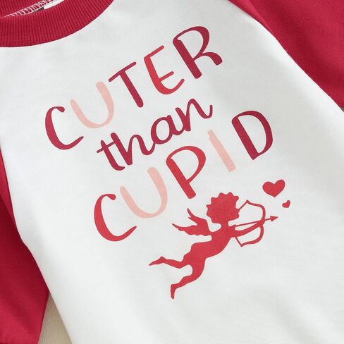Karuedoo حديثي الولادة Baby Boy Girl Valentines Day Outfit Heart Embroidery Long Romper Phemsuit Bodysuit One Point in Kuwait