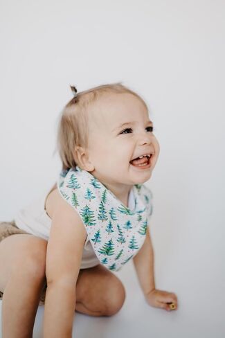 Baby Bib Combo for Drooling and Teething - Set of Two Bibs, Soft Bamboo Viscose, Highly Absorbent, Snap Closure in Saudi Arabia