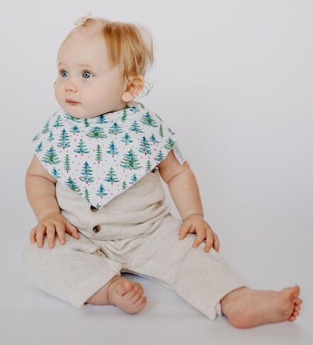 Baby Bib Combo for Drooling and Teething - Set of Two Bibs, Soft Bamboo Viscose, Highly Absorbent, Snap Closure in Saudi Arabia