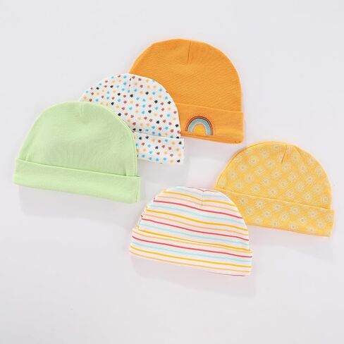 Newborn Baby Hats Mittens and Socks Set Infant Cotton Beanie Caps No Scratch Gloves for Boys Girls 0-6 Months in Saudi Arabia
