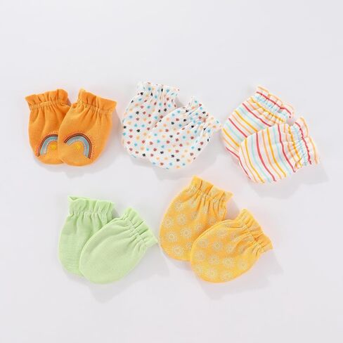 Newborn Baby Hats Mittens and Socks Set Infant Cotton Beanie Caps No Scratch Gloves for Boys Girls 0-6 Months in Saudi Arabia