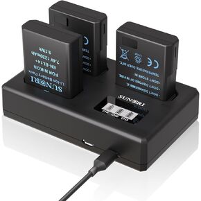 3-Pack 1230mAh EN-EL14 Batteries and LCD Triple Charger Compatible for Nikon D5600 D5500 D5300 D5200 D5100 D3500 D3400 D3300 D3200 D3100 Df Coolpix P7800 P7700 P7200 P7100 P7000