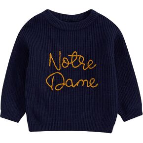 KMBANGI Toddler Baby Boy Girl Football Outfit Notre Dame Pullover Sweater Long Sleeve Warm Sweatshirt Fall Winter Clothes