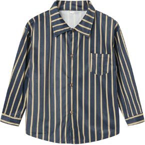 LittleSpring Boys Long Sleeve Button Down Shirt