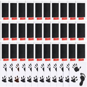 Jetec 15 Set Inkless Baby Footprint and Handprint Kit, Clean Touch Ink Pad for Baby Hand and Footprints, Dog Paw Print Kit with Ink Pads and Imprint Cards for Newborns Babies Pets Gifts (Black)