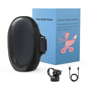Stroller Rocker with Rechargeable, Portable Baby Sleep Soother with 5 Different Intensity Vibration Patterns, Baby Rocker Sleep Aid Fits All Pushchairs, Prams, and Strollers(Black)