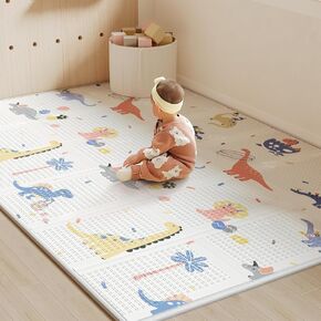 Baby Play Mat 50"*78" Foldable Baby Floor Play Mat Large Soft Foam Playmat for Babies Reversible Waterproof Padded Baby Girl Play Mat Portable Crawling Mat for Indoor Outdoor(50"*78"*0.4")