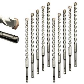 Direko 10-Piece 3/4 inch x 8 Inch SDS Plus Rotary Hammer Drill Bits Carbide Tipped Concert Drill Bits for Concrete, Brick, Cement Walls, Stone, Hammer Drill Bits for Concrete