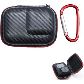 PCTC Hard PU Mini Carrying Case for Go Pro Hero 13 Black,Travel Portable Storage Bag for GoPro Hero 12/11/10/9/DJI Osmo Action,Campark,AKASO,YI Action Camera and More(for Camera & Case (L)