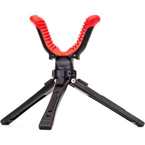 Zeadio Metal Tripod Rest, Adjustable Portable Rest Tripod Stand with 360 Degree Rotation V-Yoke for Outdoor Activities, T28