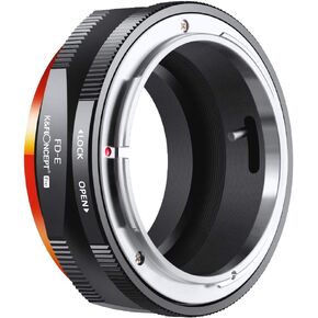 K&F Concept FD to E Mount Lens Mount Adapter CompateBible لعدسة Mount Canon FD FL إلى كاميرات EX Mount Mirrorless مع تصميم الورنيش المتزايد من أجل Sony A6000 A6400 A7II A5100 A7 A7RIII