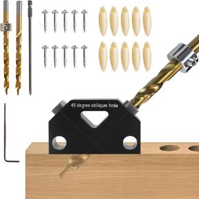 Dowel Jig X for Angled Dowel Joints, Handheld Dowel Drill Guide Drilling Assistant with Drill Bit, Punch Guide Home Self Centering Dowel Jig, Joints Pocket Hole Jig for DIY Carpentry Projects