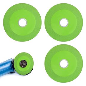 3pcs Glass Cutting Disc, Ceramic Cutting Blade for 4Inch Angle Grinder Glass Tile Saw Blade Rock Slab Grinding Disc Glass Diamond Blade for Glass Ceramics Jade Crystals Tile(Green)