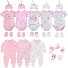New Born Baby Layette Gift Set-23 Piece Pink Girl Clothing and Essentials Accessories 0-12 month