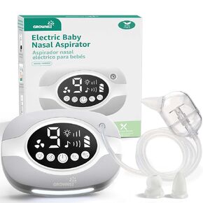 GROWNSY Electric Nose Suction for Baby, Hospital-Grade Nasal Aspirator with Night Light,Soothing Lullabies, Baby Nose Sucker with 9 Adjustable Suction Levels