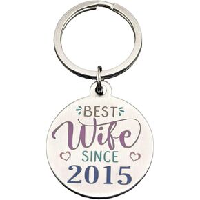 TANWIH 10th Wedding Anniversary Keychain Gifts, 10 Year Anniversary Decoration