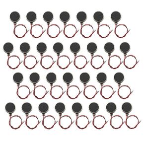30PCS 10mmx2.7mm Mini Vibration Motors DC 3V 11000rpm Flat Coin Button-Type Micro DC Vibrating Motor for Mobile Cell Phone Pager Tablet Household Appliances