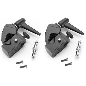 PHOCUS Super Clamp with 5/8" Stud, 2.1" Jaw Grip, Max Load 33 lb, for Photography Studio Camera Lighting Mounting (2 Pack)
