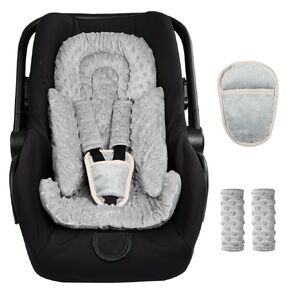 Infant Car Seat Insert Boy Girl, 3 in 1 Newborn Carseat Insert with Strap Pads,Car Seat Head Support for Baby Strollers, Swings, and Bouncers,Comfortable and Machine Washable, Pink