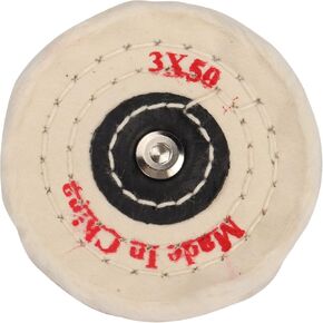 SI FANG Soft Cotton Buffing Polishing Wheel for Mini Electric Belt Sander Bench Grinder, 3 inch (50 Ply) Extra Thick Colth Buffing Wheel for Metal Alloys Stone Ceramics Glass Wood Waxing (1PC)