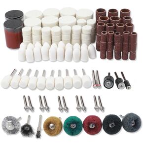 164PCS Polishing Buffing Wheel Polishing Kit for Dremel, Felt Wool Polishing Buffing Pad Set Wheel Grinding Head Point & Mandrel Kit Accessories Tools with 1/8" Shank for Jewelry Metal Polishing