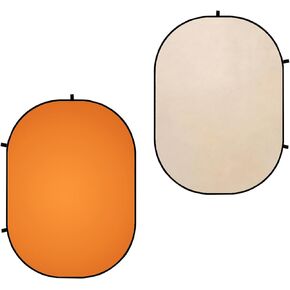 Kate Collapsible Backdrop Pop up Photo Backdrops Foldable Background Portable for Headshot,Portrait Photography,Video,5x6.5ft,Orange/Beige