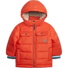 LONDON FOG Baby Boys' Heavyweight Winter Puffer Coat with Sherpa-Lined Hood and Chest Pockets