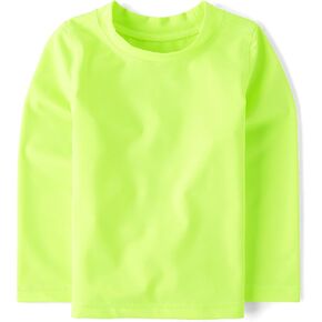 The Children's Place,Baby Boys,and Toddler Long Sleeve Rashguard,Neon Lime,12 Months,18 Months