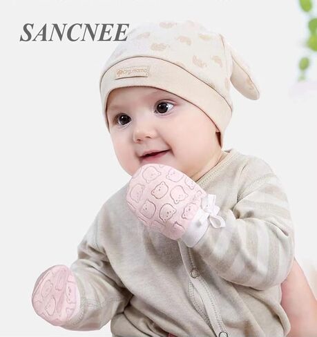 4Pairs Baby Mittens Newborn Set - No-Scratch, Breathable Baby Gloves for Boys Girls (0-6 Months) in Saudi Arabia