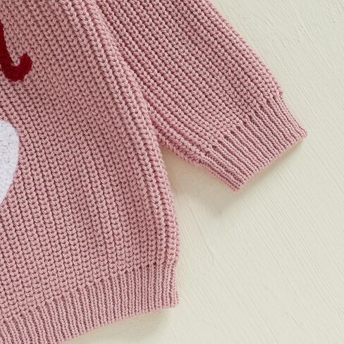 Lesimsam Toddler Baby Boy Girl Valentines Day Outfit Heart/Letter Terbroidery Long Sleeve Sweater Sweater Topshirt Top Top in Saudi Arabia