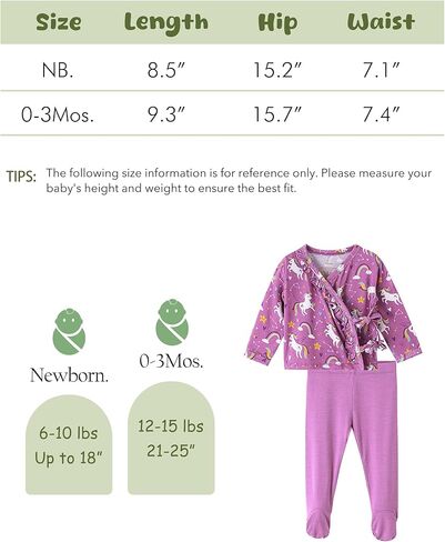 Newborn Baby Girls Clothes Set Long Sleeve Kimono Top and Pants Sets Outfit Viscose from Bamboo Outfits in Kuwait