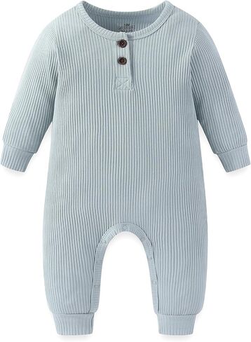 Ruliby Baby Bodysuit Ribbed Romper 5-pcs Soft Unisex Boy Girl Outfit Clothes Set 0-12 momth in Saudi Arabia