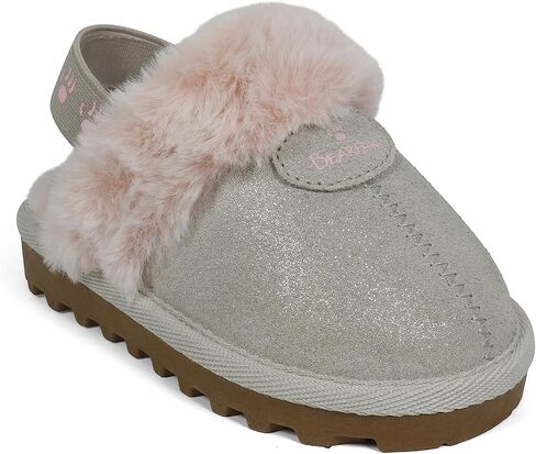 Bearpaw للجنسين فو فرو مبطنة من جلد الغزال أحذية الأطفال - أحذية الأطفال القاع الصلبة للبنين والبنات - النعال المشي الجلدية in Saudi Arabia
