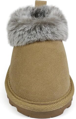 Bearpaw للجنسين فو فرو مبطنة من جلد الغزال أحذية الأطفال - أحذية الأطفال القاع الصلبة للبنين والبنات - النعال المشي الجلدية in Saudi Arabia