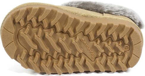 Bearpaw للجنسين فو فرو مبطنة من جلد الغزال أحذية الأطفال - أحذية الأطفال القاع الصلبة للبنين والبنات - النعال المشي الجلدية in Saudi Arabia
