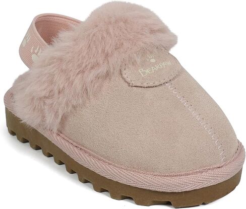 Bearpaw للجنسين فو فرو مبطنة من جلد الغزال أحذية الأطفال - أحذية الأطفال القاع الصلبة للبنين والبنات - النعال المشي الجلدية in Saudi Arabia