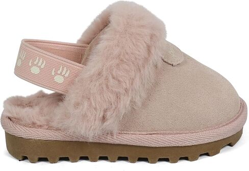 Bearpaw للجنسين فو فرو مبطنة من جلد الغزال أحذية الأطفال - أحذية الأطفال القاع الصلبة للبنين والبنات - النعال المشي الجلدية in Saudi Arabia
